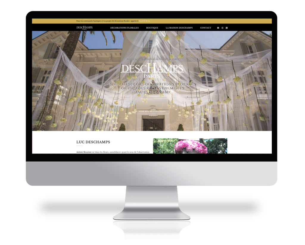 Conception site internet Luc Deschamps fleuriste Paris