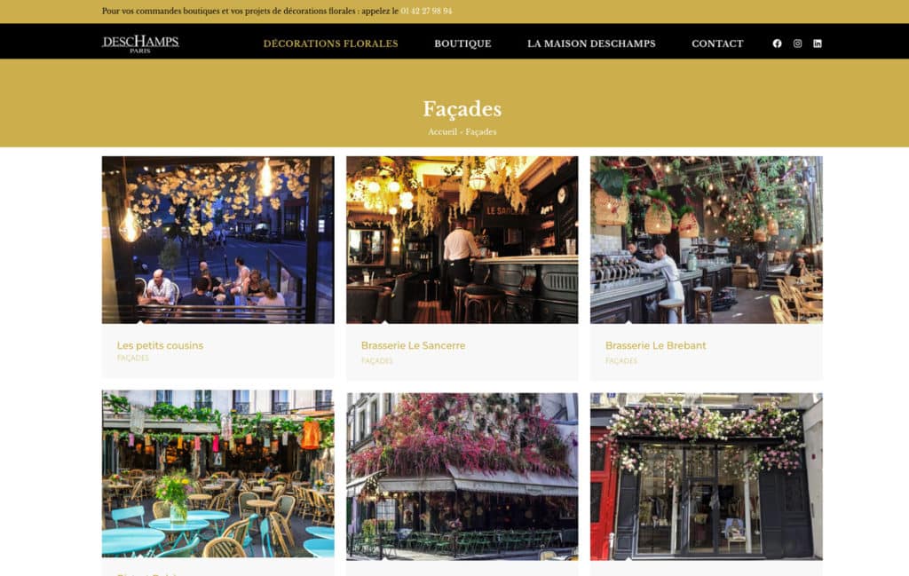 Conception site internet Luc Deschamps fleuriste Paris