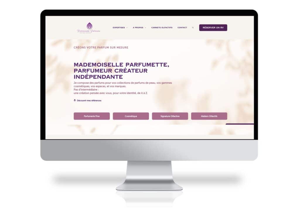 Site internet de Mademoiselle Parfumette, réalisé par WebMarketing Consulting